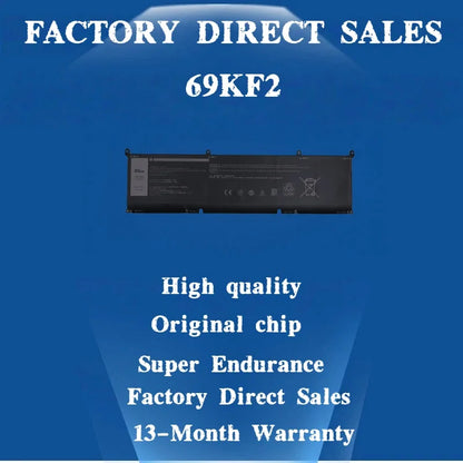 11.4V 86WH 69KF2 Laptop Battery For DELL  XPS 15 9520 9530 9500 9510 Precision 5560 5550 G5 5511 5515 5521 5520 G7 P87F  P91F