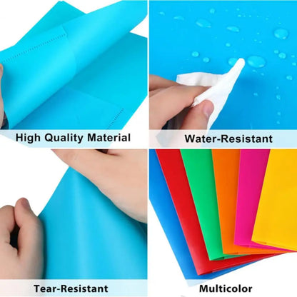 Plastic Folder with 2 Pockets Business File Organizers Card Slot Office Document Letter Size Paper Organizer Students Supplies