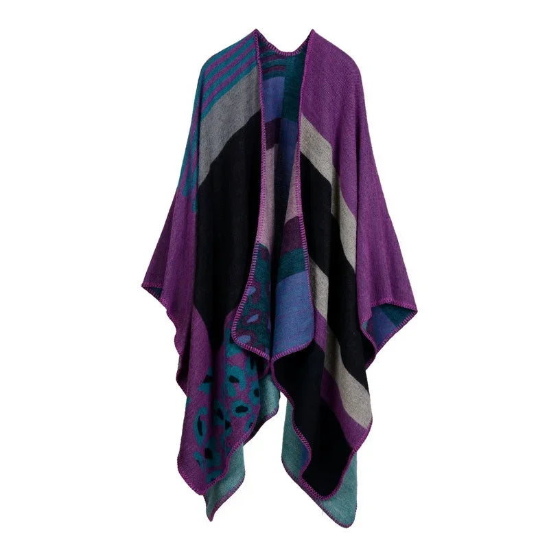 Winter Fashion Poncho Women Capes Scarf Imitation Cashmere Ladies Scarves Warm Shawls Wraps Woman Ponchos Bufanda Mujer Foulard