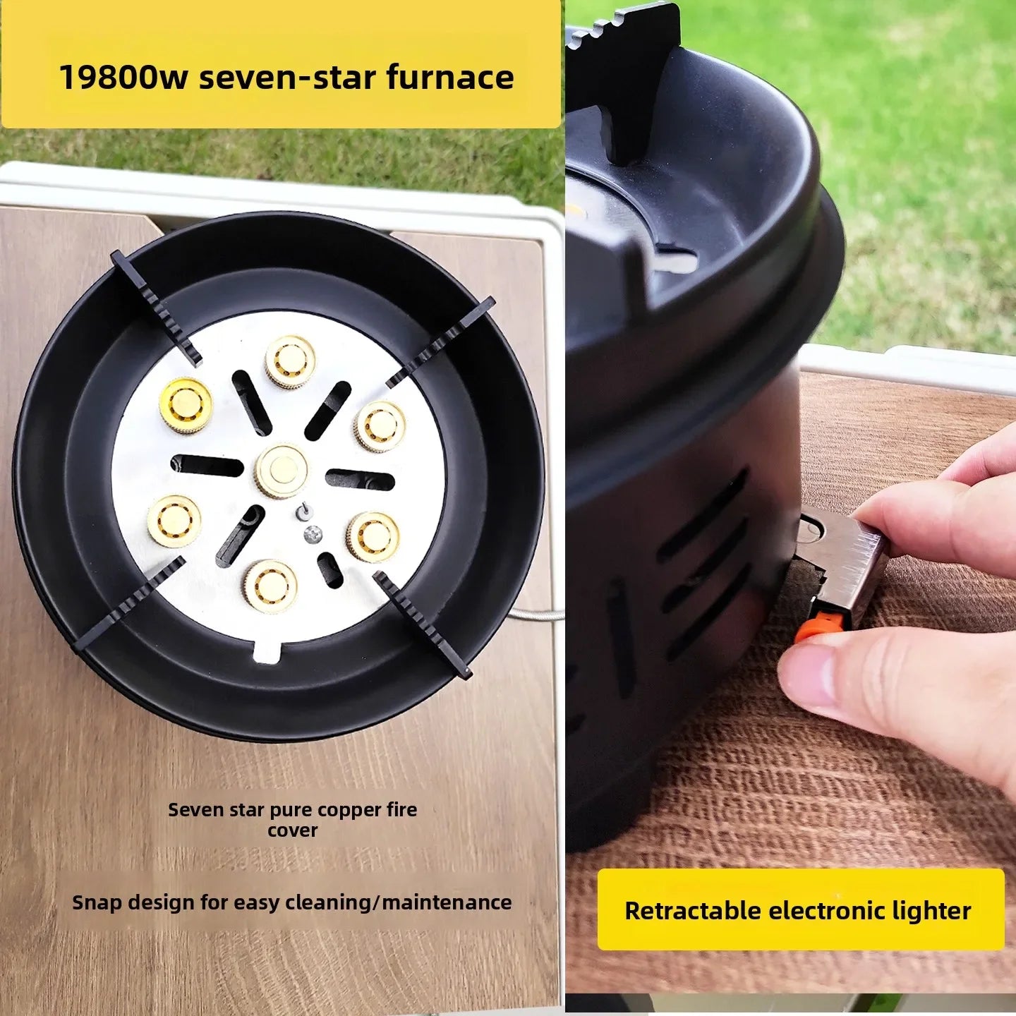Seven Star Outdoor High Mountain Portable Gas Stove Split Type Camping Cooking Burner QBA