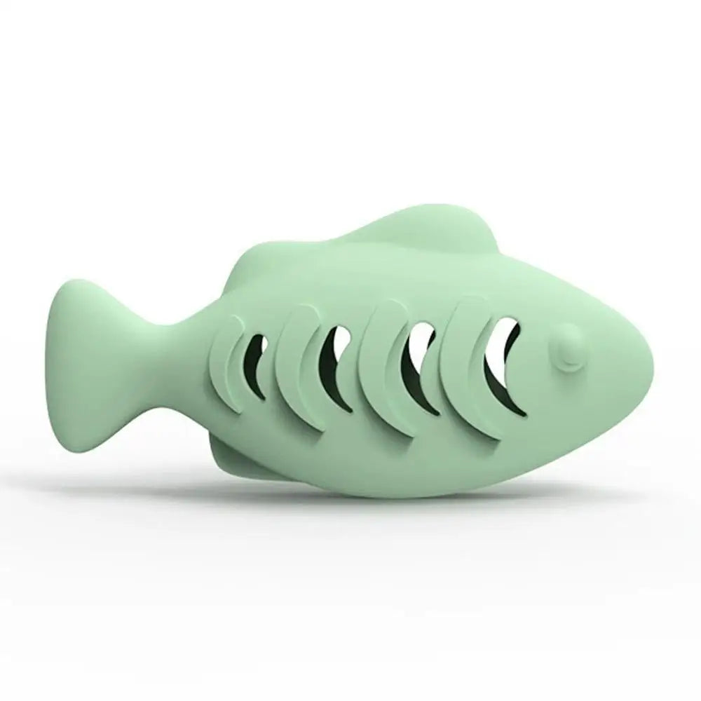 Interactive Fish Shaped Cat Toy Silicone Catnip Chew Toy Treat Dispenser For Boredom Relief Teeth Cleaning Pet Supplies