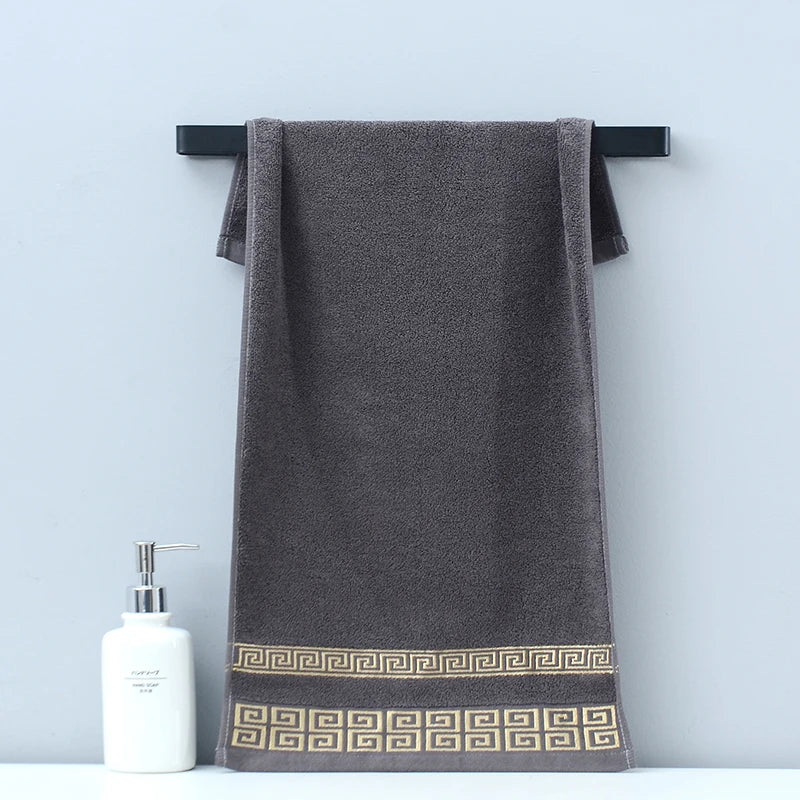1/4/6pcs Embroidered Cotton Towel Set Bathroom 34x74cm/70x140cm Bath Towel Cover Personalized Sport Gift Big Towels Blue Green