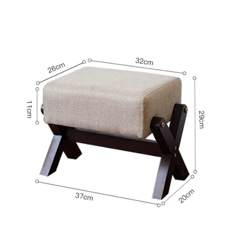 Solid Wood Sofa Stool Rubberwood Household Shoe Changing Stool Children's Living Room Seats Minimalist Style Quality Furniture