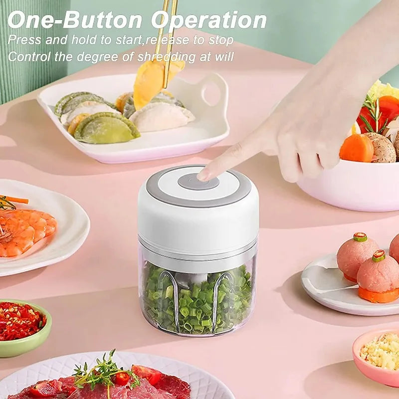 250/100ML Electric Kitchen Food Chopper Mini USB Food Crusher Portable Meat Grinder Vegetable Chopper For Kitchen Household