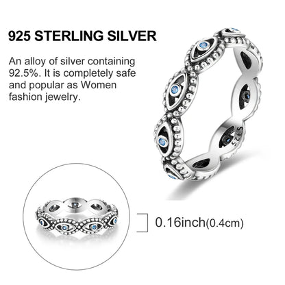 Hot Sale 925 Sterling Silver Ring Eye Plam Frefly Stars Heart Rings For Wedding Women Girls Jewelry Anniversary