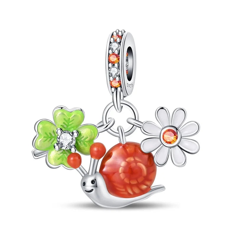 Colorful 925 Sterling Silver Mushroom Rabbit Beads & Toucan Dangle Charm Fits Bracelet Boutique Beautiful Pendant Gifts