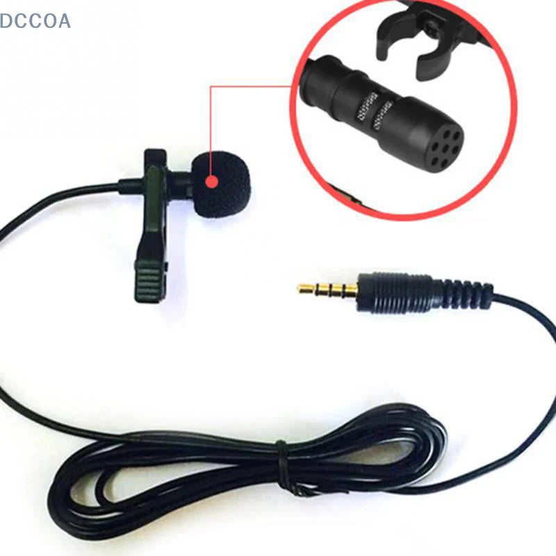 3.5mm Jack Lavalier Tie Clip Lecture Microphones Mini Audio Mic for Camera Computer Phone