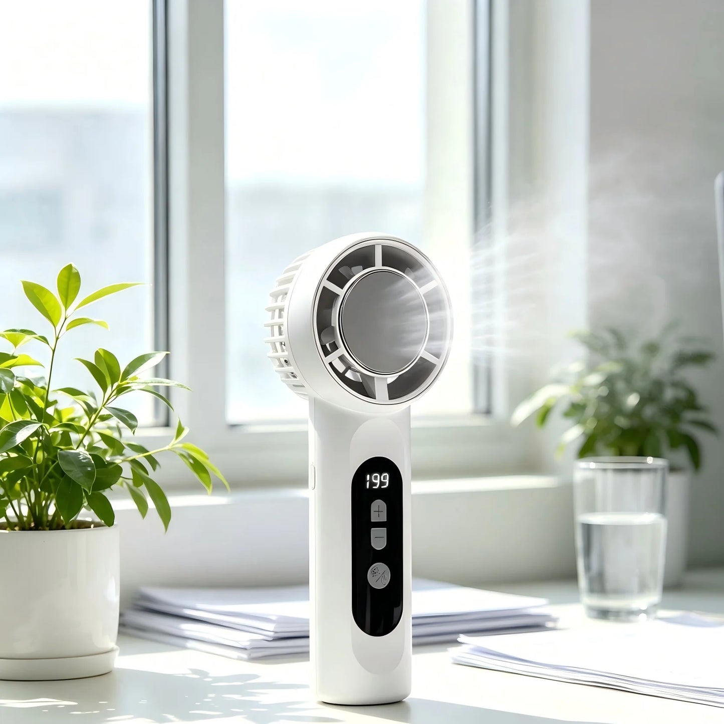 Portable Handheld Fan 199-Speed Mini Fan USB Rechargeable Cooling Refrigeration Fan Pocket Design for Travel Concerts Camping
