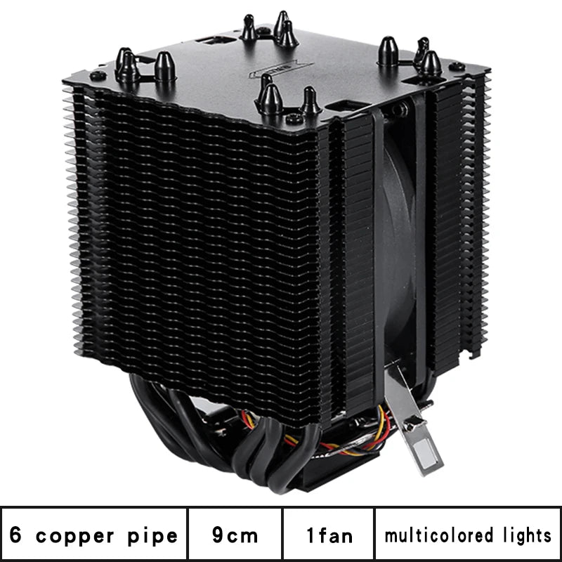 6 Copper Pipe Double Tower ARGB Cpu radiator Cooler 90MM 4Pin Fan 1200 1150 1155 1366 1700 AM3 AM4 X99 2011 PC Heat Sink 2011-V3