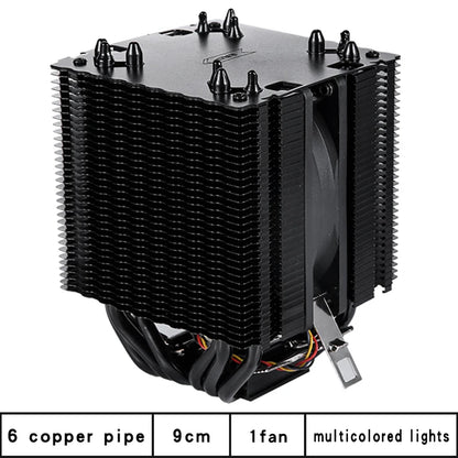 6 Copper Pipe Double Tower ARGB Cpu radiator Cooler 90MM 4Pin Fan 1200 1150 1155 1366 1700 AM3 AM4 X99 2011 PC Heat Sink 2011-V3