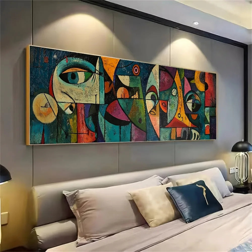 1pc Picasso-inspired Abstract Wall Art,Framed Fashion Theme Decor,Classic Character Style,for Living Room and Bedroom Home Decor