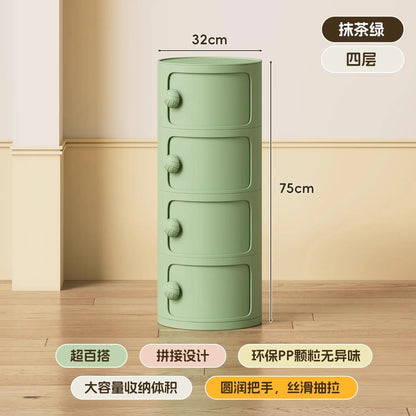 Modern Simple Home Bedroom Bedside Table Nightstands Creative Round Storage Locker Cabinet Nightstand Side Tables Furniture