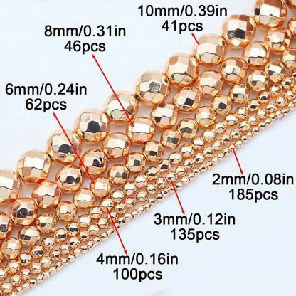 BTFBES 2-10mm Silver Color Round Beads Natural Stone Hematite Gem Non-magnetic Loose Ball For Jewelry Bracelet Necklace DIY 15''