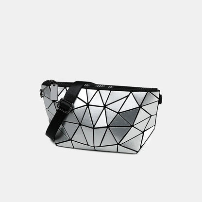 Women Chain Shoulder Bag for Women 2024 Luminous Geometric Messenger Bags Plain Folding Crossbody Bags Clutch Evening Bag Bolso