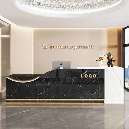 Customized Equipment Reception Desk Beauty Simple Creative Aesthetic Reception Desks Trendy Luxury Mostrador Office Furniture