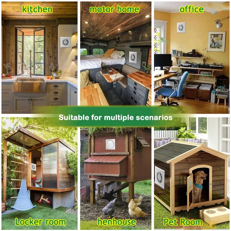8W Solar Exhaust Fan 12V Air Blower High Speed Ventilator Energy-saving Anti-Mosquito Design Kitchen Bathroom Chicken/Duck Coop
