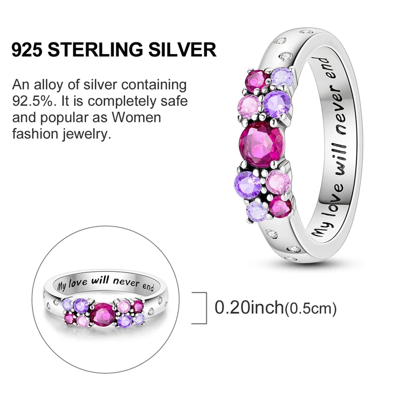 Hot Sale 925 Sterling Silver Ring Eye Plam Frefly Stars Heart Rings For Wedding Women Girls Jewelry Anniversary