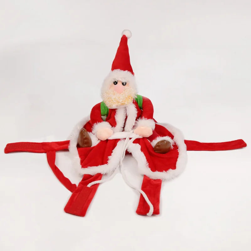 New Santa Claus Riding Suit Pet Christmas Dog and Cat Clothing Dog Clothes for Small Dogs