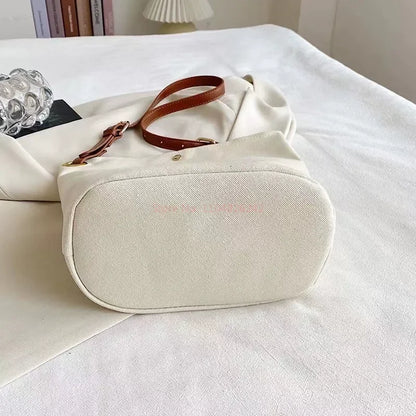 2026 Series Snoopy Women'S Cute High-Capacity Bucket Bag Fashion Canvas Shoulder Bag Classic Letter Print Casual Crossbody Bag