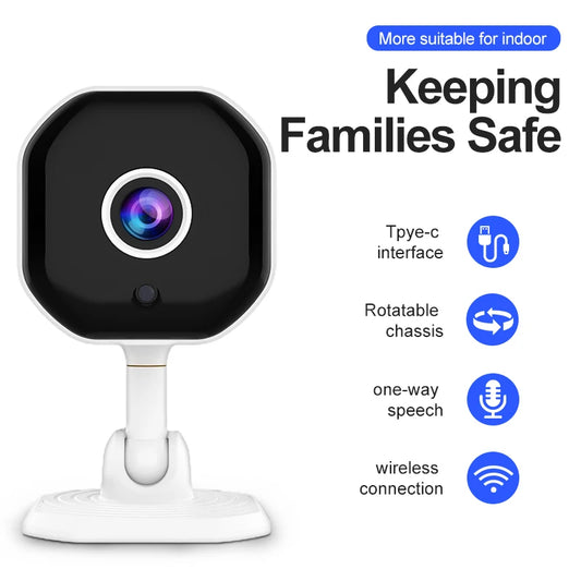 Smart  Wi-Fi Smart Home Security Camera  HD,Real-time APP Alerts, 2-Way Audio, with Motion Tracking for Baby & Pet Indoor Camera