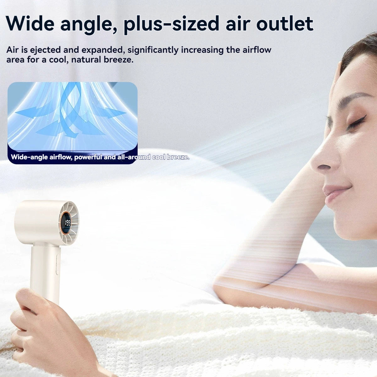 New Portable Mini Handheld Fan with LED Display USB Rechargeable Battery Outdoor Fan