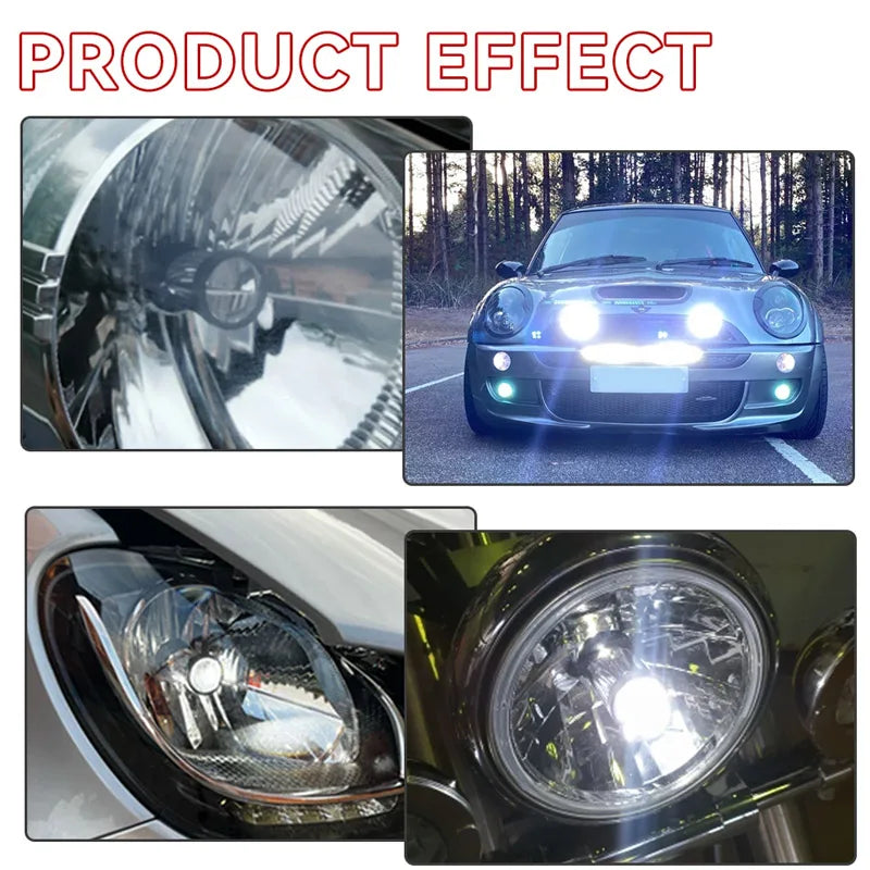 H4 LED Projector Motorcycle Headlight Bulbs Bi LED Lens Projector motorcycle accessories Mini Projector Lens Headlight Projector