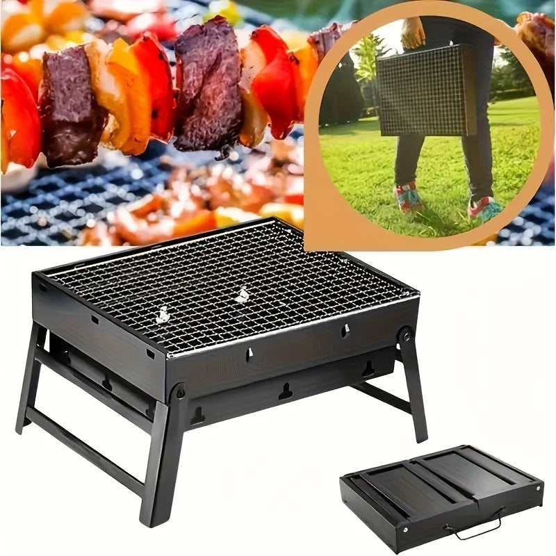 Portable Folding BBQ Grill - Durable, Ideal for Outdoor Camping & Picnics, Barbecue Grill