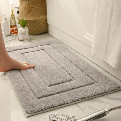 Thickened Bathroom Absorbent Floor Mat Solid Color Back Jacquard Quick-Drying Foot Pad Soft and Skin-Friendly Floor Carpet