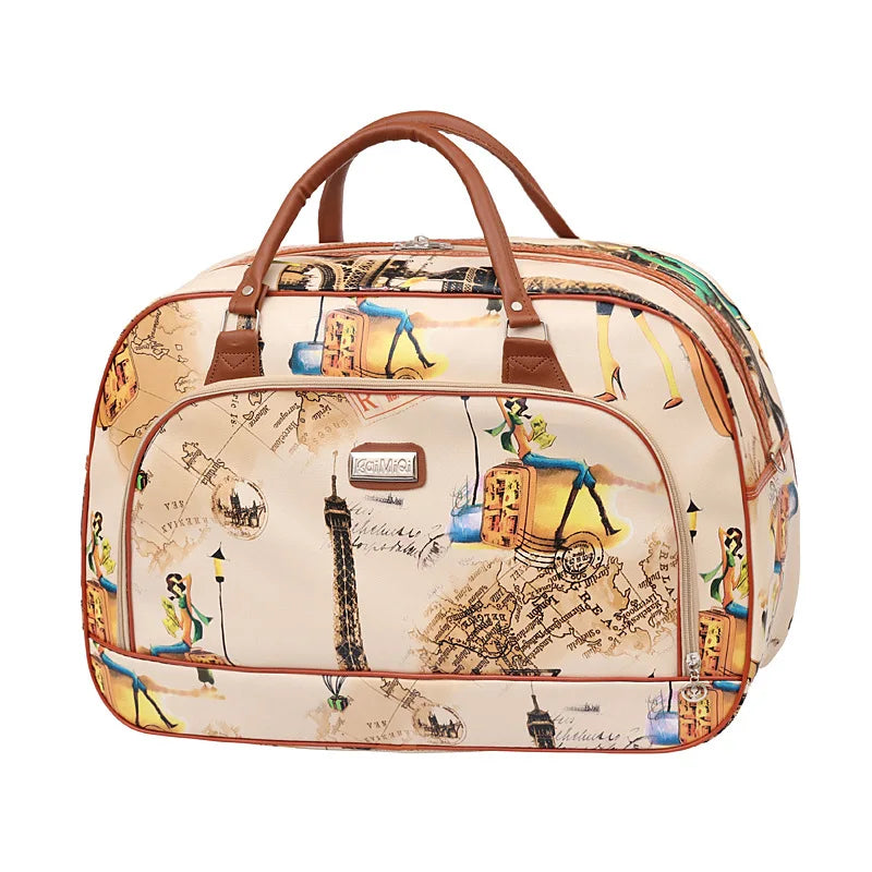 2022 Fashion Cartoon Print Travel Bags for Women Large Travel Handbag Men Weekend Multifunctional Duffle Bag Shoulder Travel Bag