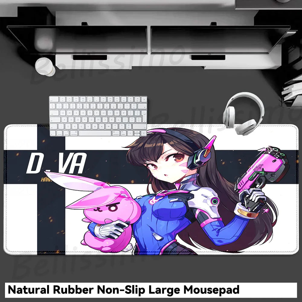 Gaming Accessories O-Overwatch D-D.va Mouse Pad Large Keyboard Mousepad Pc Cabinet Deskmat Xxl Extended Mats Gamer Mausepad