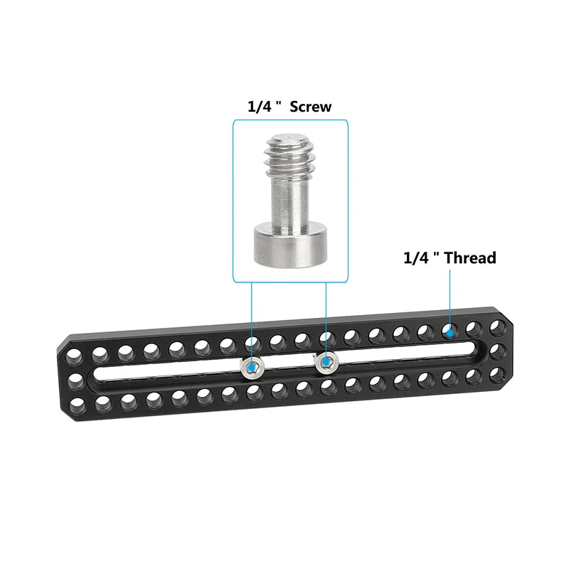 CAMVATE Long Cheese Plate Extended Platform 6.5" with 1/4" Threads and Slot for Camera Cage Photography Video Accesories DIY
