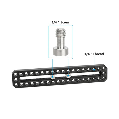 CAMVATE Long Cheese Plate Extended Platform 6.5" with 1/4" Threads and Slot for Camera Cage Photography Video Accesories DIY