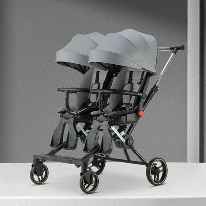Twin strollers for two children Two seats Lightweight folding stroller Multifunctional stroller can sit and lie down