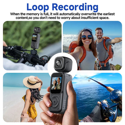 Handheld Dual Camera Action Camera with 1.5 Inch IPS Screen Supports Simultaneous Recording with WiFi And Mobile App Connection