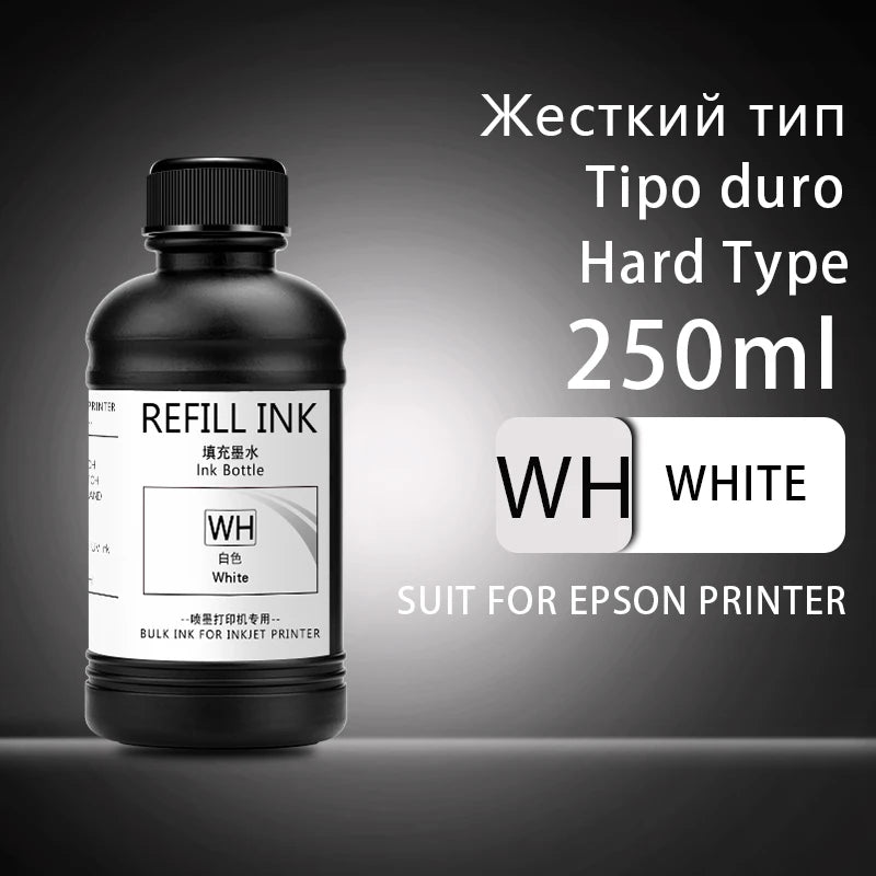 250 ml UV-härtende Tinte für Epson XP600, TX800, XP-600, TX-800, L800, L805, L1800, R290, R300, 1390, 1400, 1410, 1430, DX5, DX7, DX10 UV-Drucker