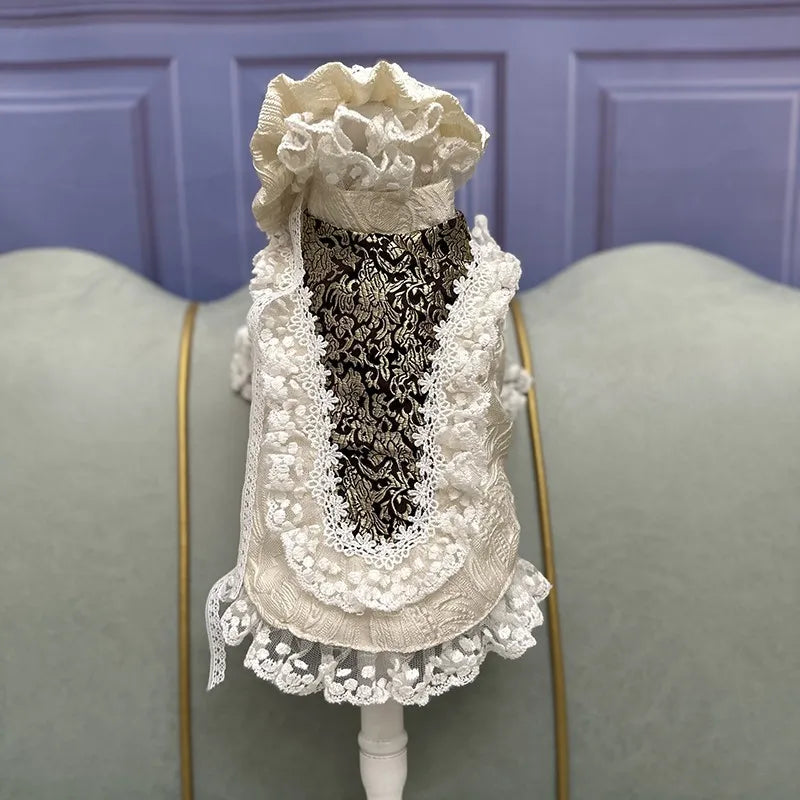 Handmade Dog Clothes Pet Supplies European Royal Palace Vintage  Handsome Jacket Suit Classic Lace Cuff British French Style