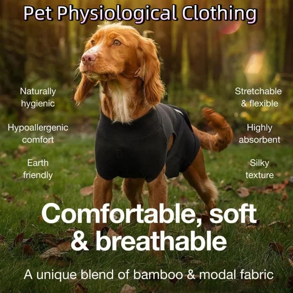 Adjustable Pet Physiological Clothing Stretchy Soft Dog Sanitary Jumpsuits Reusable Sweat Absorption Pet Physiological Pants