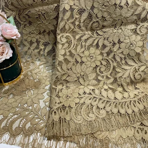 Lace Fabric By 1.5 Meters for Dresses Clothes Sewing White Blue Hollowed-out Plain Cloth Heavy Press Yarn Three-dimensional Mesh