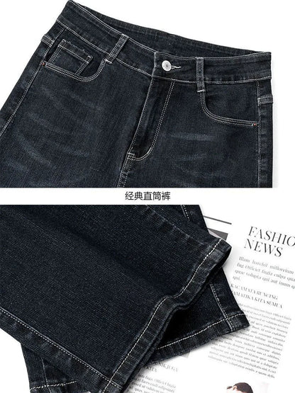 Women Vintage Thicken Loose Straight Jeans Korean Fashion High Waist Velvet Lined Denim Pants Winter Warm Snow Wear Vaqueros New