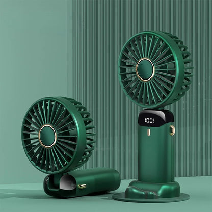 Portable Handheld Fan, Mini Fan, 90° Foldable, 5 Speeds, Handheld/neck-mounted/desktop Three-in-one Small Fan