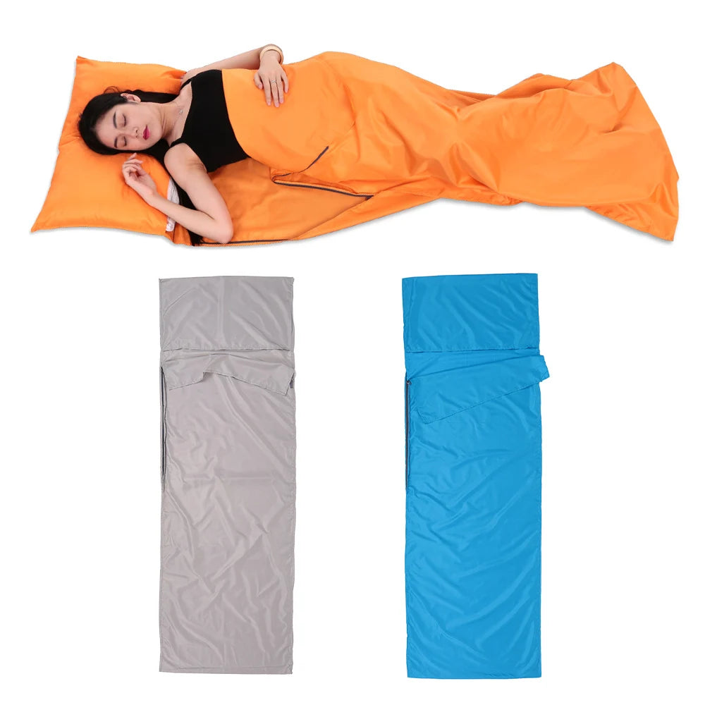 TOMSHOO Outdoor Travel Hotel Sleeping Bag Camping Hiking Polyester Pongee Healthy Sleeping Bag Liner with Pillowcase