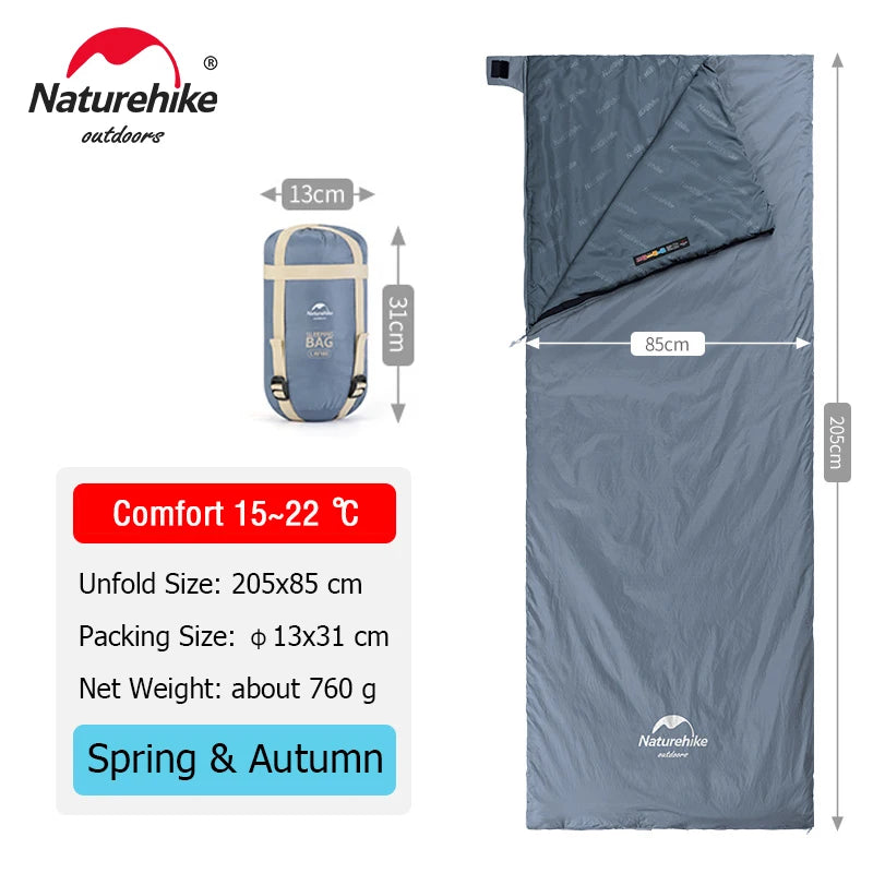 NaturehikeLW180 Sleeping Bag Ultralight Portable Sleeping Bag Spring Summer Sleeping Bag Outdoor Hiking Camping Travel Equipment