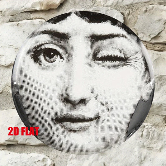 1 Round Wall Art Decoration - Elegant Black and White Portrait of a Mother, Suitable for Indoor or Outdoor Home or Café Decor
