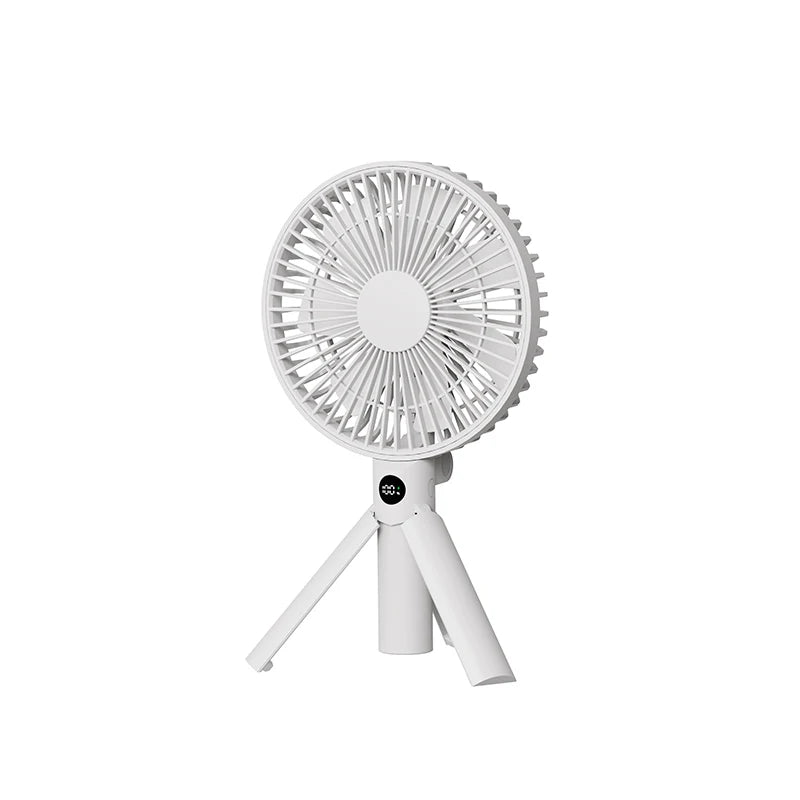 Portable Foldable Tripod Fan, Handheld Desk USB Rechargeable Mini Fan with 4 Speeds, 180 °   Adjustable for Camping, Office, Home, S