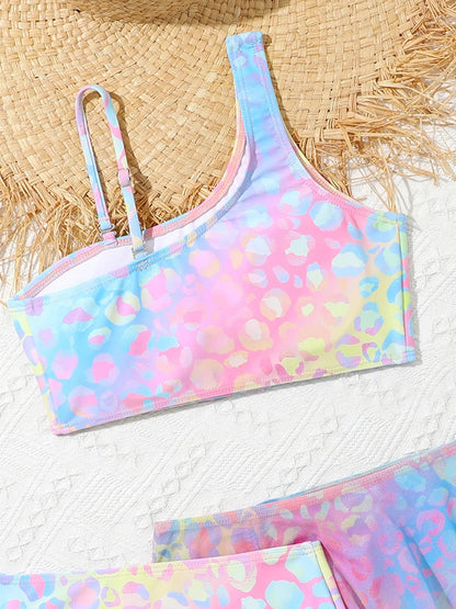 Bikini Girls Swimsuit 2026 New Gradient Sling Children Bikinis Set Three Piece Swimwear Summer Beach Wear Swimming Bathing Suit