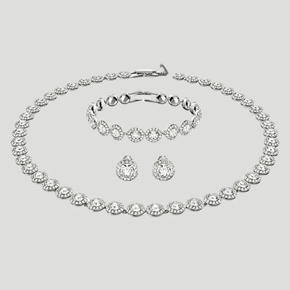 Top selling Round Jewelry Set, charms Earrings,Bracelet,Necklace, For Daily, Party, And Banquet Decor Wedding jewelry