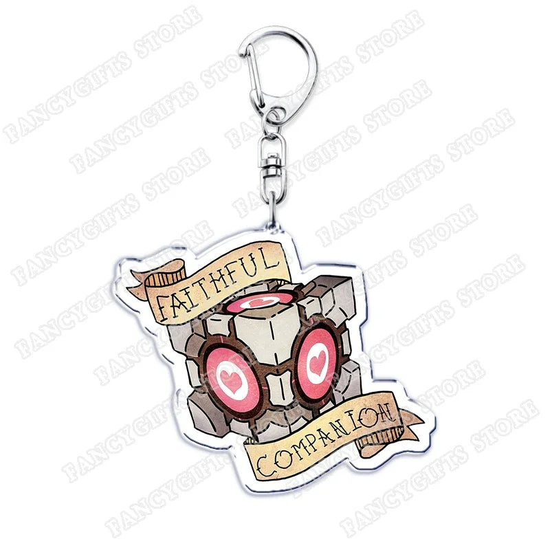 Trending Video Game Keychains for Accessories Bag Glados Aperture Laboratories Science Keyrings Jewelry Gamer Fans Gaming Gifts