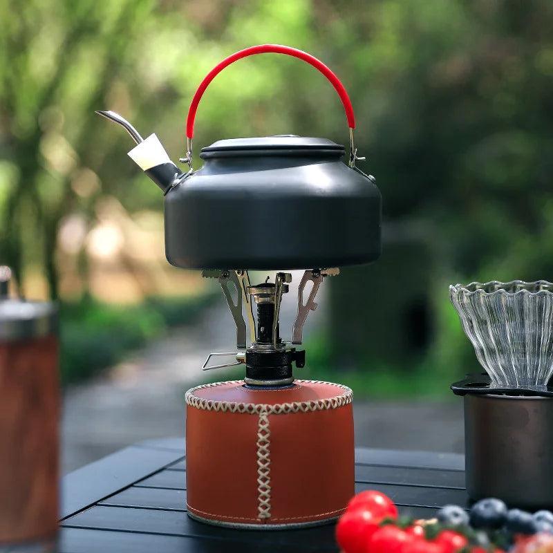 Portable Outdoor Camping Stoves Backpacking Gas Stove with Piezo Ignition Stable Support Wind-Resistance Camp Stove for Cooking