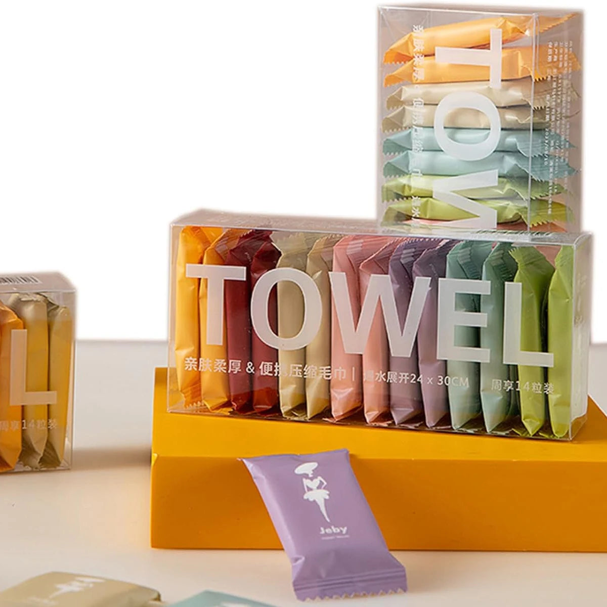 7/14pcs Compressed Disposable Towels For Travel Portable Facial Cleaning Towels Thickened Dry And Wet Dual-Use Travel Essentials