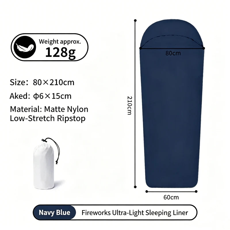 Summer Sleeping Bag Liner Antibacterial Thin Lightweight Travel Sleep Sack Dirt Proof Portable Compact Camping Hiking Outdoor